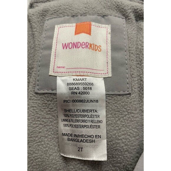 Grey Gray Wonderkids Toddler Snow Ski Pants Overalls Bibs, Size 2T - Picture 4 of 4